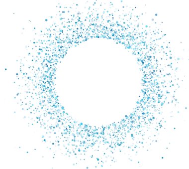 Beyaz arka planda mavi daire konfetisi. vektör illüstrasyonu