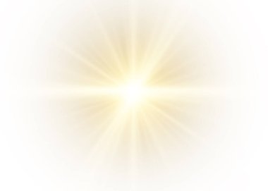 Vektör şeffaf güneş ışığı özel lens flaş ışığı efekti. Vektör lens ışınları. Işık ışığında vektör bulanıklaşır. Dekor elementi. yatay yıldız.
