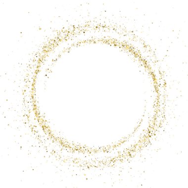 Beyaz arkaplanda izole edilmiş altın parıltı dokusu.
