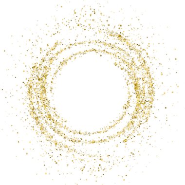 Beyaz arka planda izole edilmiş altın parıltısı. Vektör çizimi. 10 saniye..