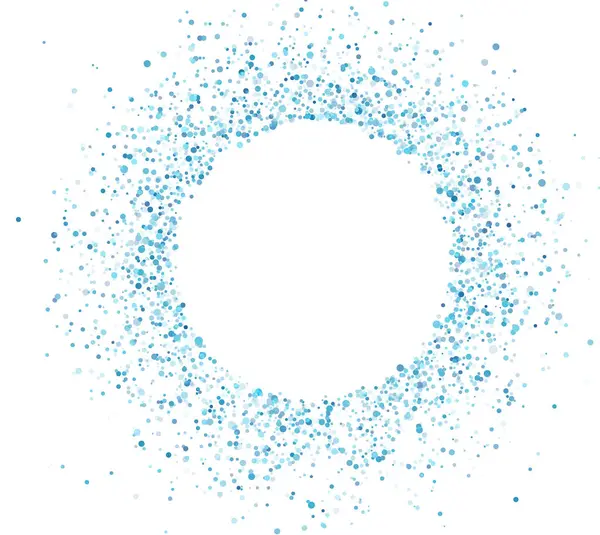 Beyaz arka planda mavi daire konfetisi. vektör illüstrasyonu