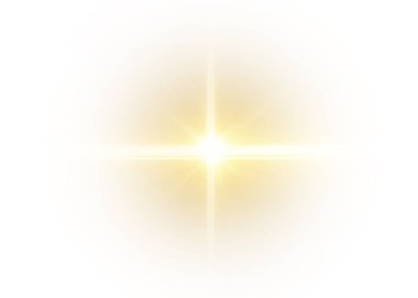 Lens parıltısıyla altın yıldız