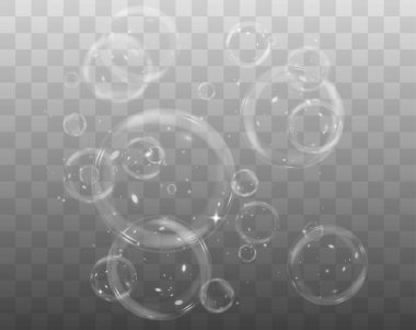 Şeffaf su kabarcıkları. vektör illüstrasyonu