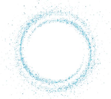 konfetili yuvarlak çerçeve ve beyaz arkaplanda yıldızlar