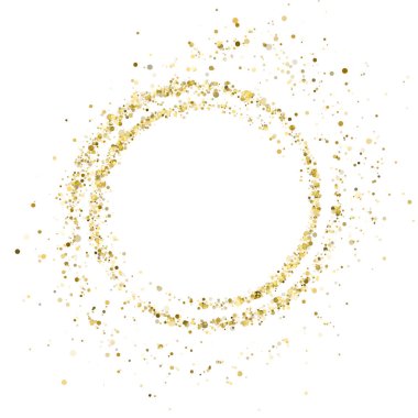 Beyaz arka plan üzerinde izole altın glitter doku.