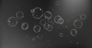 Sabun köpükleri koyu bir arkaplanda. Şeffaf arkaplanda sabun köpükleri.