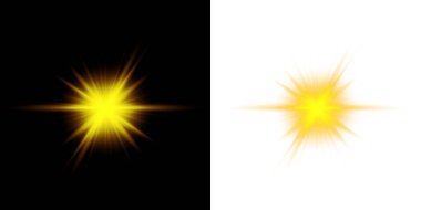 Parlayan ışık efekti kümesi.