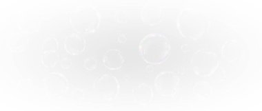 Beyaz arka planda şeffaf sabun köpükleri. vektör.