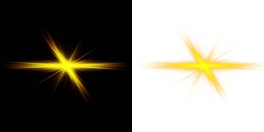 Işık efektli altın yıldız kümesi