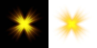 Yıldızla parlayan ışık efekti.