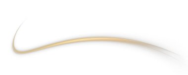 Beyaz arka planda izole edilmiş altın kurdeleli parlak parlak bir kurdele