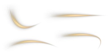 Beyaz arkaplanda farklı altın kurdeleler var.