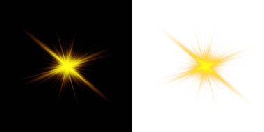 Parlayan ışık efekti kümesi.