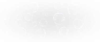 Soyut beyaz arkaplan. Arkaplanda şeffaf kabarcıklar var. 3d illüstrasyon