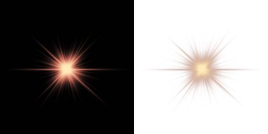 Siyah arkaplanda siyah ve beyaz renkli soyut ışık yıldızı.