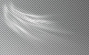 Gerçekçi beyaz şeffaf duman. Şeffaf ışık efektleri. vektör illüstrasyonu