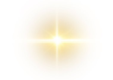 Mercek parıltısıyla soyut altın yıldız