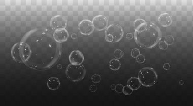 Şeffaf bir bardakta kabarcıklar. vektör illüstrasyonu