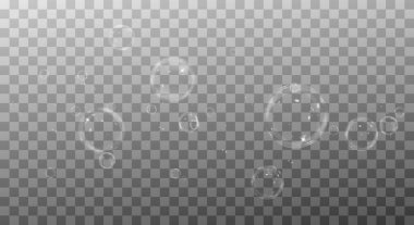 Şeffaf bir arkaplanda saydam su kabarcıkları. su damlası