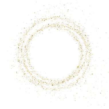 Beyaz üzerine altın parıltısı konfetisi