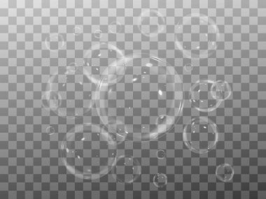 Sabun köpüğü şeffaf arka plan üzerinde