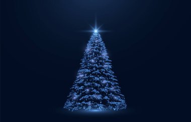 Karlı vektör noel ağacı