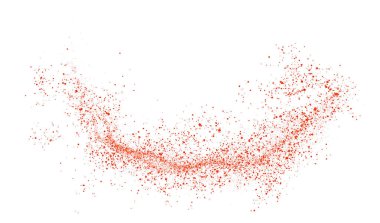 Beyaz arkaplanda kırmızı parlak parıltı