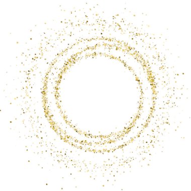 Beyaz arka planda izole edilmiş altın konfetisi.
