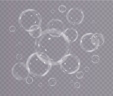 şeffaf arkaplanda kabarcıklar.