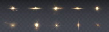 Parlayan yıldızlar batar, parlayan ışık, şeffaf etki