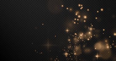 Bokeh ile altın renkli toz efekti.