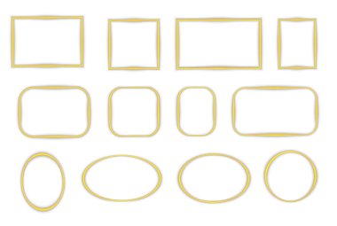 kenarları ve çerçeveleri olan altın çerçeveler