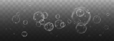 sabun köpükleri siyah arkaplanda izole edilmiş. vektör illüstrasyonu.