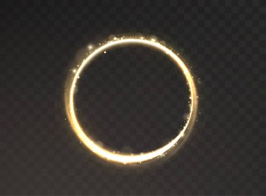 Altın yüzük şeffaf bir arkaplanda izole edildi.