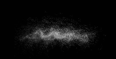 Siyah üzerine izole gümüş parıltı dokusu.