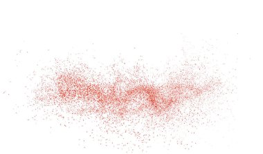 Beyaz üzerine izole edilmiş kırmızı parıltı dokusu.