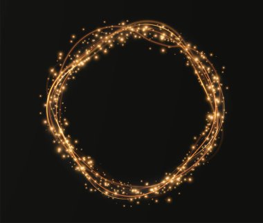 altın parıldayan daire çerçeve. vektör illüstrasyonu