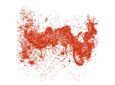 Beyaz zemin üzerine kırmızı sıçrama