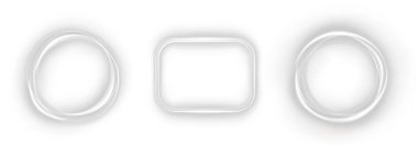 Şeffaf gerçekçi çember çerçeveleri kümesi.