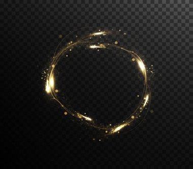 Altın parıltı vektör çerçevesi. altın parıltısı etkisi izole edildi