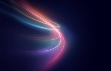 Renkli neon dalgalı soyut bir arkaplan. Tasarımınız, afişiniz, el ilanınız veya duvar kağıdınız için şablon