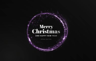 Parlayan noel balosuyla yeni yıl tebrik kartı ve mutlu noeller mesajı..