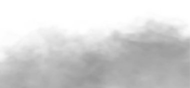 Beyaz arka planda gri duman. Soyut duman bulutu. Duman dumanı. Beyaz duman. Siste sis..