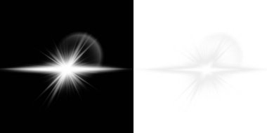 Siyah arkaplanda soyut beyaz yıldız