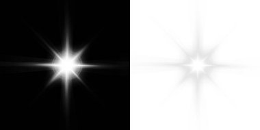 Karşıt arkaplanlara karşı parlayan yıldız