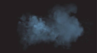 Siyah arkaplanda dalgalı mavi duman