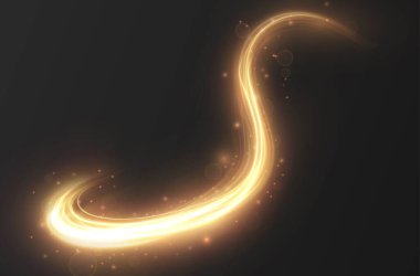 Parlayan ışık izi zarif bir şekil oluşturuyor