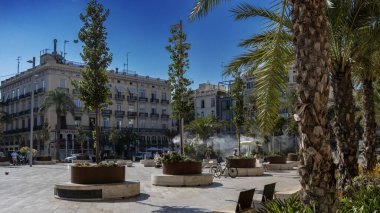 Valencia, İspanya 26-2023 La Plaza de la Virgen, Bakire Meryem Meydanı 