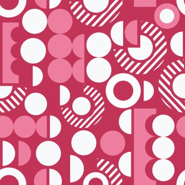Şişman geometri klasik, dikişsiz, viva moru, pembe ve beyaz. Tasarım şablonu tekrarlanıyor.