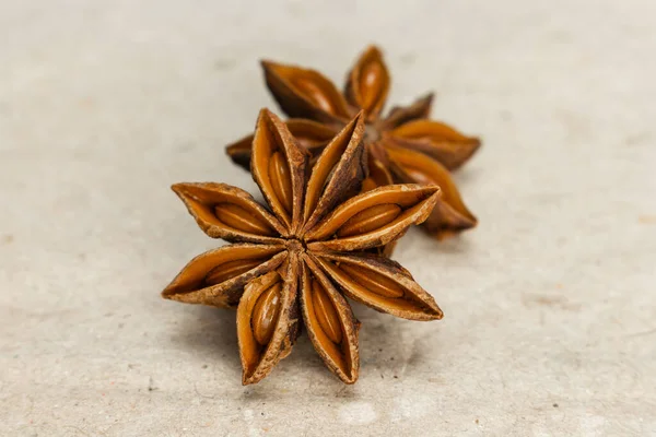 Star Anise Brown Paper Background Front View Close — Stock Photo, Image
